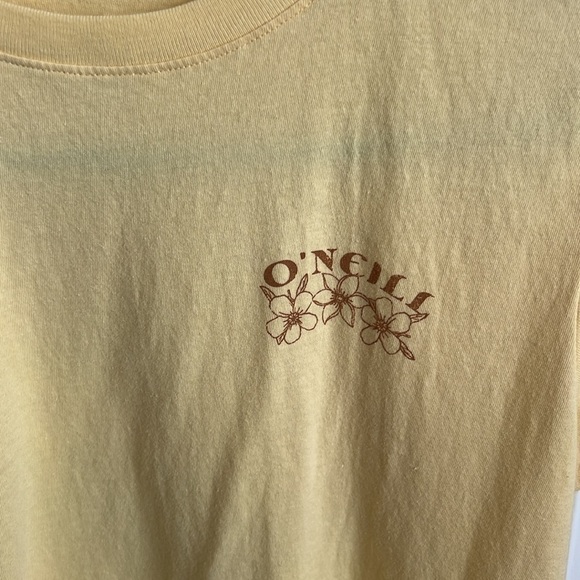 O'Neill Graphic‎ T-Shirt Floral Logo Short Sleeve Tee Top Yellow M - Picture 2 of 5